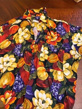 Vintage Burma Bibas Camp Shirt  Rayon Hawaii 90’s floral short sleeve L